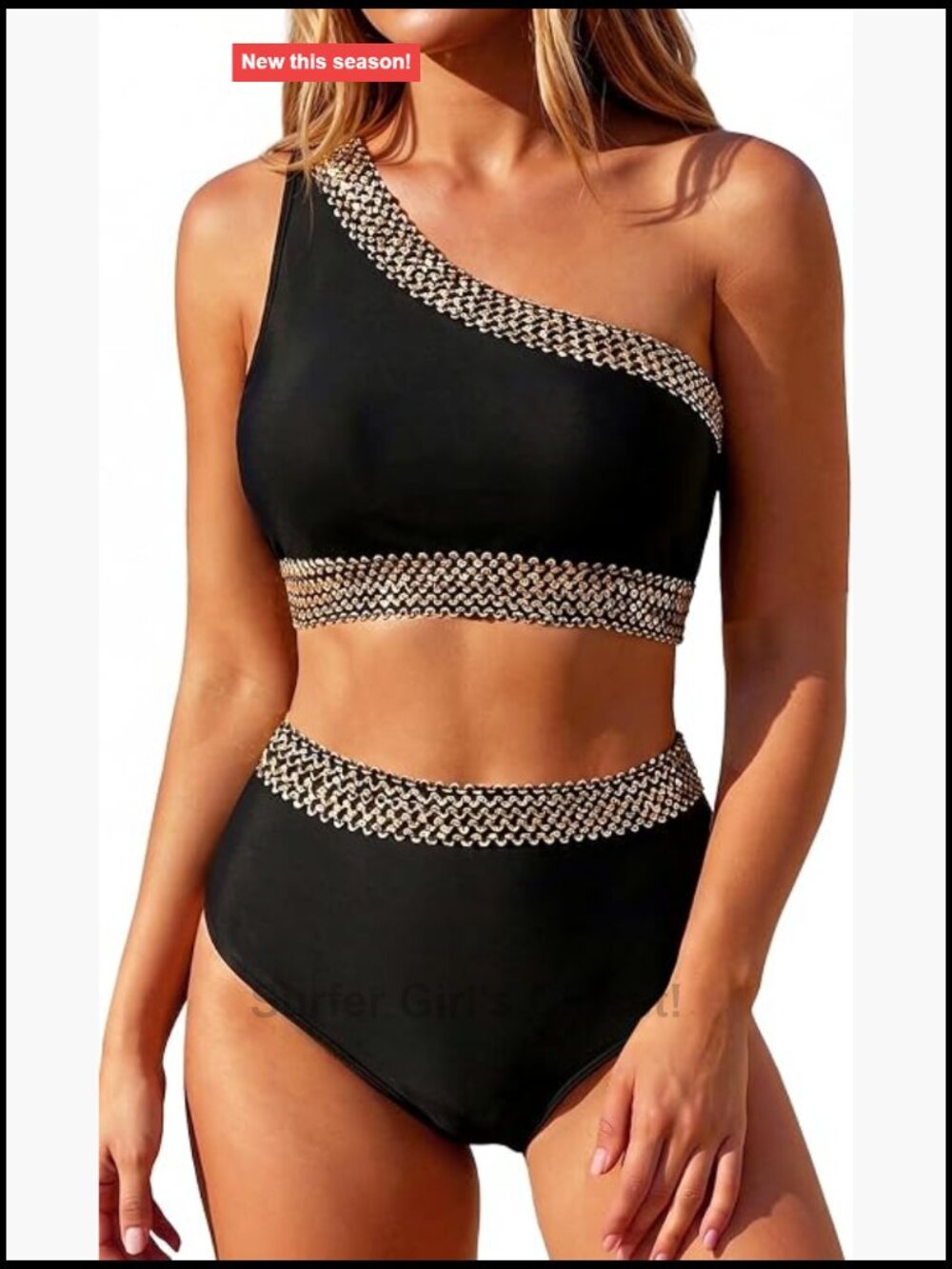 High Waisted Bikini Set One Shoulder Two Piece Swimsuits